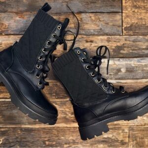 Dream Pairs Black Quilted Combat Boots Size 5 NEW